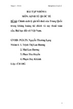 Bài tiểu luận chính sách tỷ giá hối đoái của trung quốc trong khủng hoảng tài chính và suy thoái toàn cầu. bài học đối với việt nam