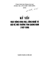 Hoạt động khoa học công nghệ và bảo vệ môi trường tỉnh quảng nam