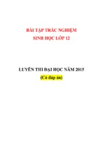 Bài tập trắc nghiệm sinh học lớp 12 luyện thi đại học sinh 2016