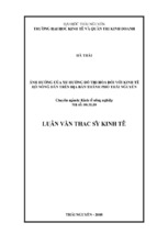 ảnh hưởng của xu hướng đô thị hóa đối với kinh tế hộ nông dân trên địa bàn thành phố thái nguyên