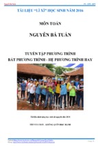 Tuyển tập phương trình, bất phương trình hay năm 2016 ôn thi ptth quốc gia và đại học, cao đẳng (nguyễn bá tuấn)