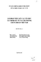 Các giải pháp thúc đẩy các tổ chức tài chính đầu tư và thị trường chứng khoán việt nam