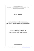 Giải pháp thúc đẩy tiêu thụ sản phẩm tại công ty cổ phần gang thép thái nguyên