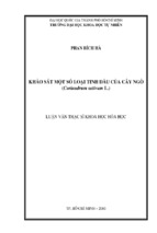 đề tài khảo sát một số loại tinh dầu của cây ngò ( coriandrum sativum l )   copy