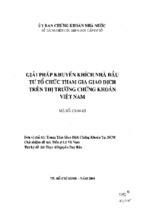 Giải pháp khuyến khích nhà đầu tư tổ chức tham gia giao dịch trên thị trường chứng khoán việt nam