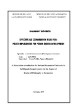 Luận án tiến sĩ effective aid coordination in lao pdr policy implication for power sector development