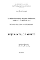 Luận văn thạc sĩ kinh tế tác động của toàn cầu hoá kinh tế với doanh nghiệp vừa và nhỏ ở việt nam