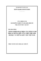 Kinh nghiệm hoạt động tài chính vi mô theo xu hướng bền vững trên thế giới