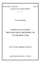 Luận văn tốt nghiệp bác sỹ nội trú nghiên cứu di căn hạch trong phẫu thuật triệt để điều trị ung thư bóng vater