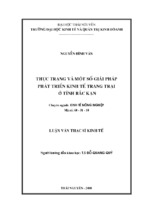 Luận văn thạc sĩ kinh tế thực trạng và một số giải pháp phát triển kinh tế trang trại ở tỉnh bắc cạn