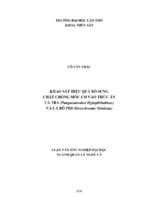 Luận văn quản lý nghề cá khảo sát hiệu quả bổ sung chất chống mốc cm vào thức ăn cá tra (pangasianodon hypophthalmus) và cá rô phi (oreochromis niloticus)