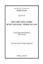 Luận văn thạc sĩ kinh tế phát triển nông nghiệp huyện nam giang, tỉnh quảng nam