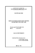 Nâng cao chất lượng tăng trưởng ngành thuỷ sản việt nam