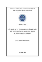 Luận án tiến sĩ toán học  kỹ thuật xử lý vùng quan sát và phát hiện bất thường của các đối tượng trong hệ thống camera giám sát