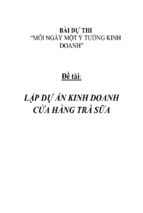 Lập dự án kinh doanh trà sữa