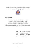 Nghiên cứu một số biện pháp nâng cao chất lượng sản phẩm xúc xích tiệt trùng tại công ty vissan