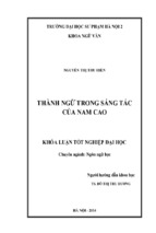 Thành ngữ trong sáng tác của nam cao (kl06318)