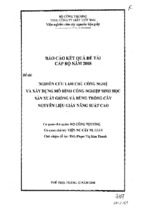 Nghiên cứu làm chủ công nghệ và xây dựng mô hình công nghiệp sinh học sản xuất giống và rừng trồng cây nguyên liệu giấy năng suất cao