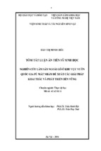 Luận án tiến sĩ sinh học nghiên cứu lâm sản ngoài gỗ ở khu vực vườn quốc gia pù mát nhằm đề xuất các giải pháp khai thác và phát triển bền vững