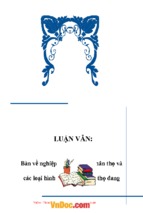 Luận văn bảo hiểm; bàn về nghiệp vụ bảo hiểm nhân thọ và các loại hình bảo hiểm nhân thọ đang được triển khai ở việt nam hiện nay