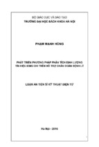 Luận án tiến sĩ kỹ thuật điện tử phát triển phương pháp phân tích định lượng tín hiệu iemg chi trên hỗ trợ chẩn đoán bệnh lý