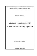 Luận án tiến sĩ kinh tế năng lực tài chính của các ngân hàng thương mại việt nam