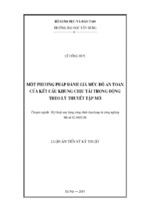 Một phương pháp đánh giá mức độ an toàn của kết cấu khung chịu tải trọng động theo lý thuyết tập mờ