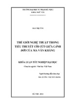 Thế giời nghệ thuật trong tiểu thuyết côi cút giữa cảnh đời của ma văn kháng (kl06121)