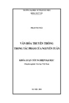 Văn hoá truyền thống trong tác phẩm của nguyễn tuân (kl06225)