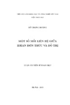 Luận án tiến sĩ toán học một số mối liên hệ giữa iđêan đơn thức và đồ thị