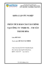 Phân tích báo cáo tài chính tại công ty tnhh sản xuất thương mại tân thành hòa