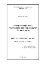 Cảm quan hiện thực trong tiểu thuyết gia đình của khái hưng (kl06785)