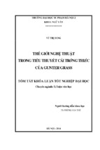 Thế giới nghệ thuật trong tiểu thuyết cái trống thiếc của gunter grass (kl06169)