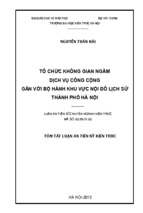 Tóm tắt luận án tiến sĩ kiến trúc tổ chức không gian ngầm dịch vụ công cộng gắn với bộ hành khu vực nội đô lịch sử thành phố hà nội