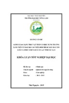 đánh giá đa dạng thực vật thân gỗ kiểu rừng thường xanh trên núi đất độ cao trên 800m thuộc khu bảo tồn loài và sinh cảnh nam xuân lạc tỉnh bắc kạn