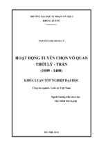 Hoạt động tuyển chọn võ quan thời lý   trần (1009   1400) (kl06529)