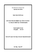 Kế toán trách nhiệm tại công ty dược và trang thiết bị y tế bình định