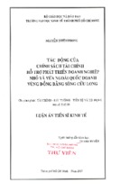 Luận án tiến sĩ tác động của chính sách tài chính hỗ trợ phát triển doanh nghiệp nhỏ và vừa ngoài quốc doanh vùng đồng bằng sông cửu long