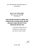 Hoàn thiện thể chế kinh tế thị trường định hướng xã hội chủ nghĩa trong điều kiện việt vam là thành viên của tổ chức thương mại thế giới (wto)