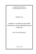 Luận án tiến sĩ kỹ thuật nghiên cứu cơ sở dữ liệu địa chính và bài toán cập nhật biến động đất đai ở việt nam