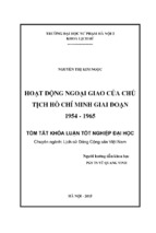 Hoạt động ngoại giao của chủ tịch hồ chí minh giai đoạn 1954   1965