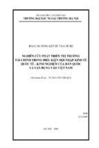 Nghiên cứu phát triển thị trường tài chính trong điều kiện hội nhập kinh tế quốc tế   kinh nghiệm của hàn quốc và vận dụng vào việt nam