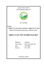 Nghiên cứu đặc điểm tái sinh tự nhiên rừng trên núi đá vôi tại huyện quản bạ tỉnh hà giang