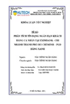 Phân tích tín dụng ngắn hạn khách hàng cá nhân tại eximbank chi nhánh thành phố hồ chí minh phòng giao dịch hàng xanh