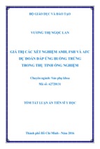 Tóm tắt luận án tiến sĩ y học giá trị các xét nghiệm amh, fsh và afc dự đoán đáp ứng buồng trứng trong thụ tinh ống nghiệm