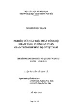 Nghiên cứu các giải pháp đồng bộ nhằm tăng cường an toàn giao thông đường bộ ở việt nam