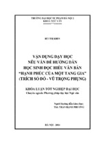 Vận dụng dạy học nêu vấn đề hướng dẫn học sinh đọc hiểu văn bản hạnh phúc của một tang gia (trích số đỏ   vũ trọng phụng) (kl06185)