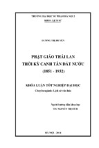 Phật giáo thái lan thời kỳ cách tân đất nước (1851 1932) (kl06681)