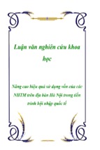 Luận văn tiến sỹ kinh tế nâng cao hiệu quả sử dụng vốn của các nhtm trên địa bàn hà nội trong tiến trình hội nhập quốc tế   copy