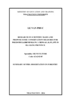 Summary of phd. dissertation in forestry research on scientific bases and propose some conservation measures for pseudotsuga brevifolia w. c cheng & l. k. fu, 1975 in ha giang province